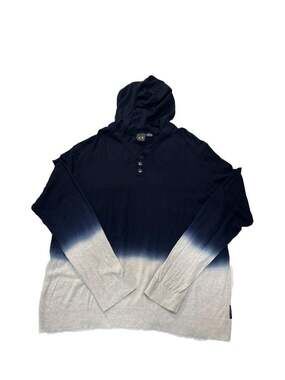 Armani Exchange Ombre Dip-Dye Henley Hoodie Sweater Size XXL